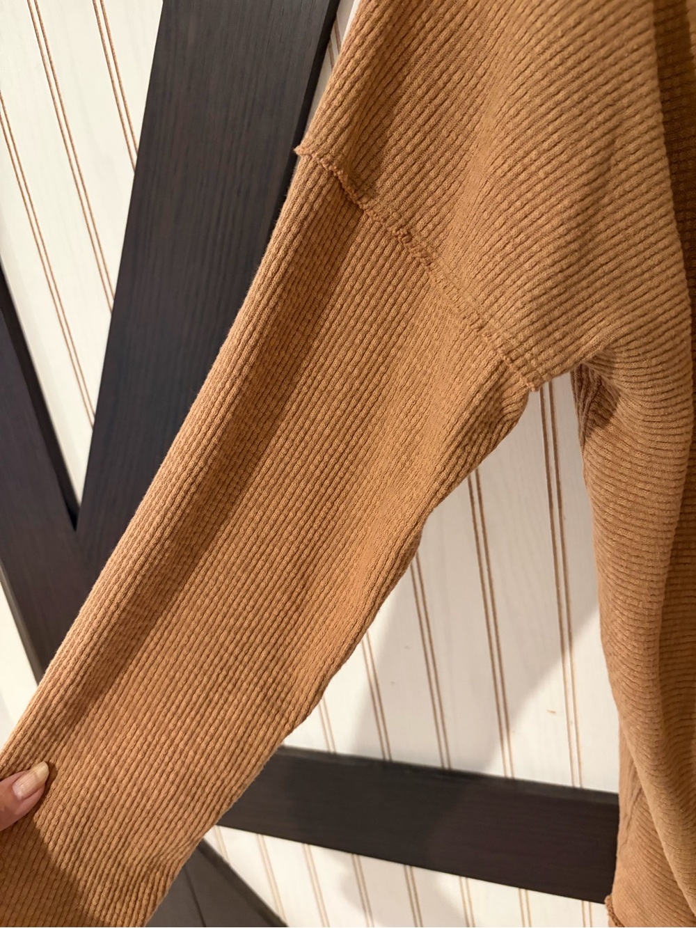 We The Free Sweater Womens XLarge Tan Caramel Mock Turtle Neck Tunic Pullover - Picture 3 of 10
